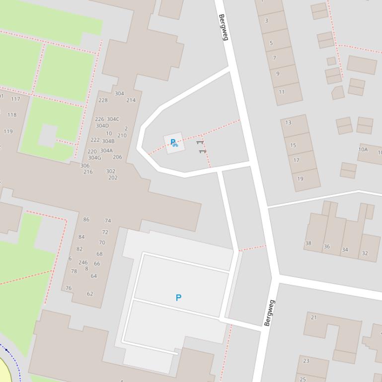 Kaart van de Bergweg.