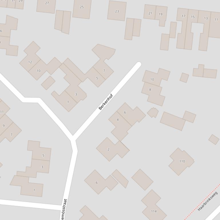 Kaart van de Berkenhof.