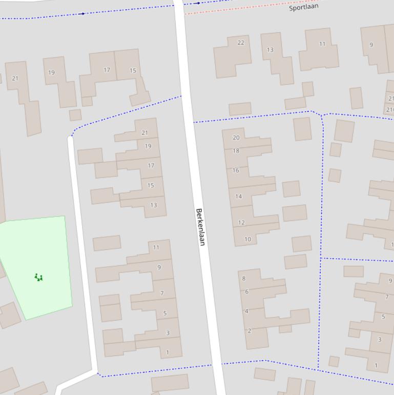 Kaart van de Berkenlaan.