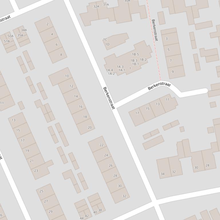 Kaart van de Berkenstraat.