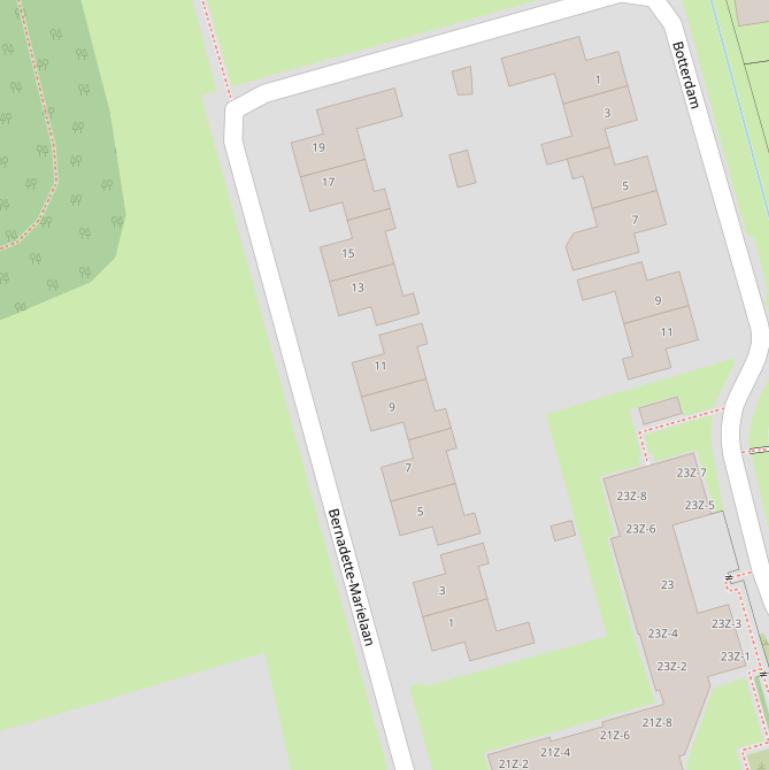 Kaart van de Bernadette-Marielaan.