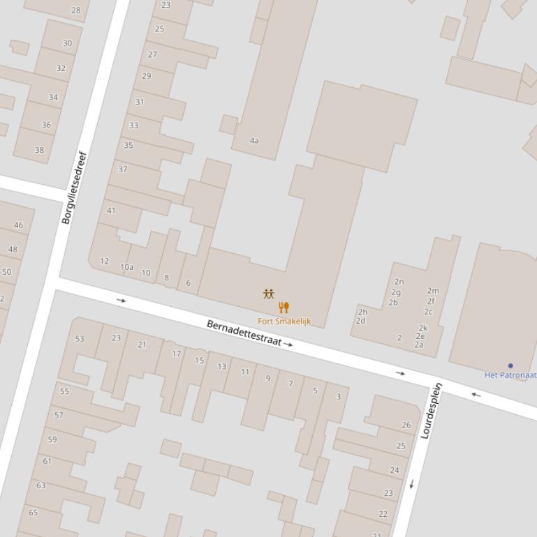 Kaart van de Bernadettestraat.