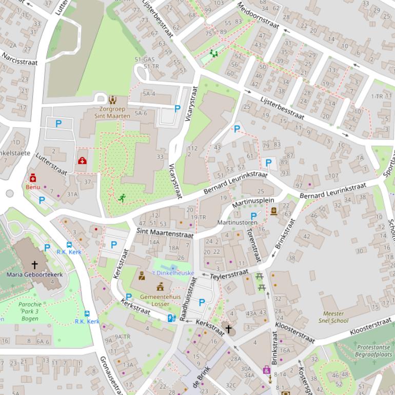 Kaart van de Bernard Leurinkstraat.