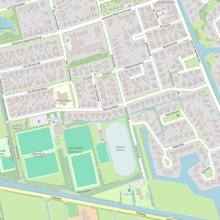 Kaart van de Bernhardlaan.