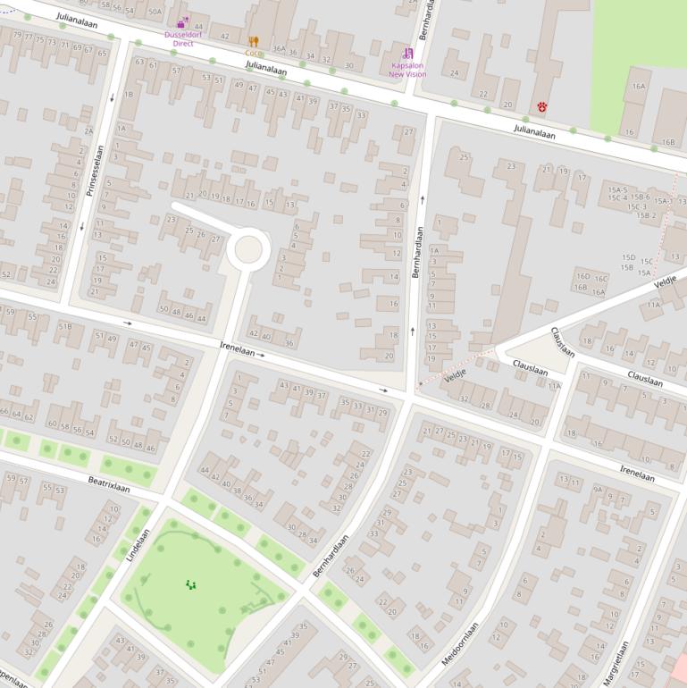 Kaart van de Bernhardlaan.