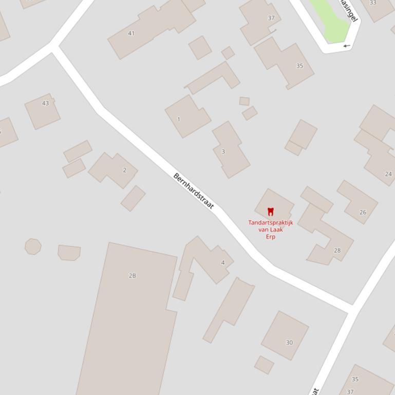 Kaart van de Bernhardstraat.