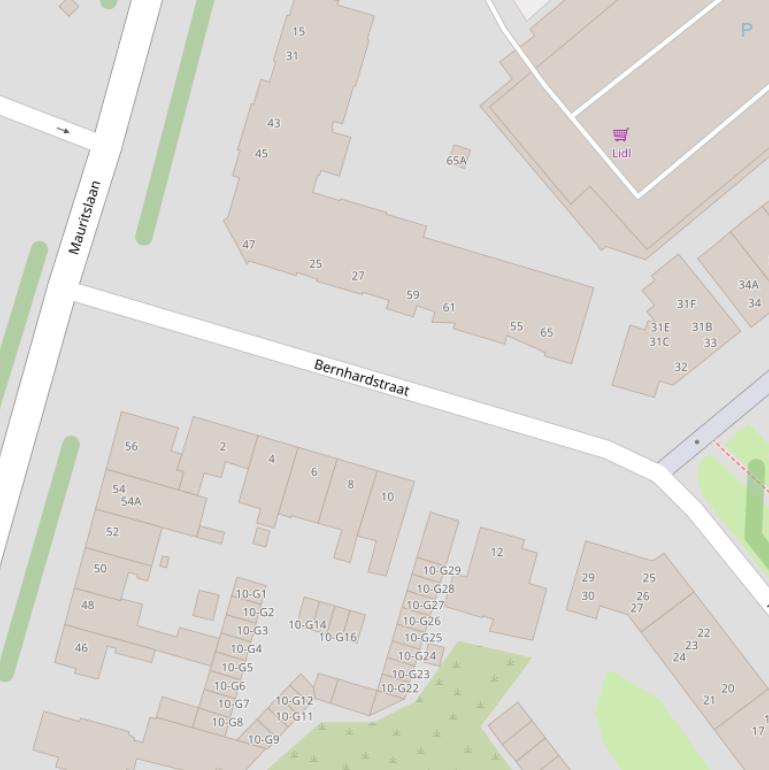 Kaart van de Bernhardstraat.