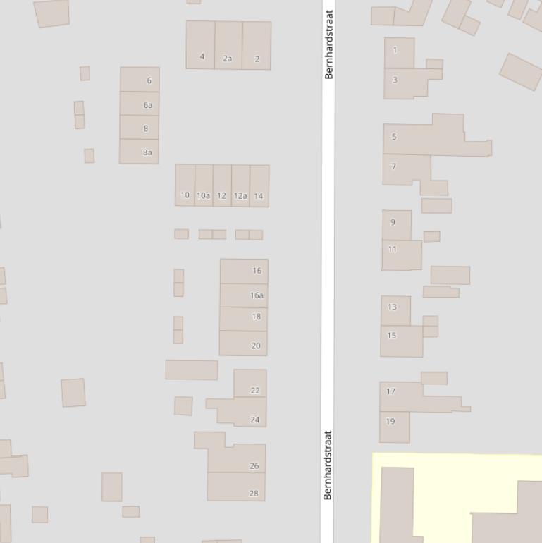 Kaart van de Bernhardstraat.