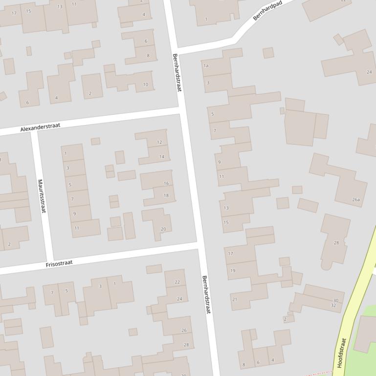 Kaart van de Bernhardstraat.