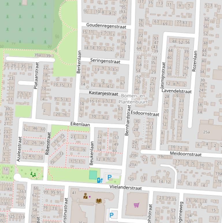 Kaart van de Bernhardstraat.