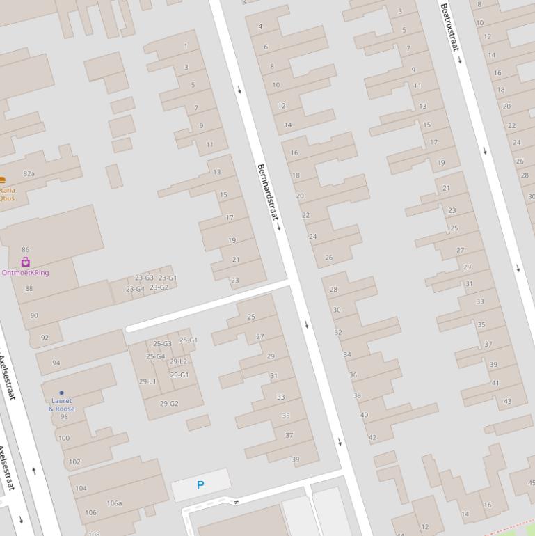 Kaart van de Bernhardstraat.