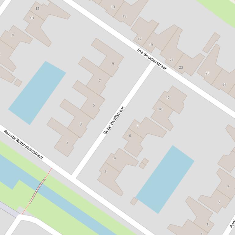 Kaart van de Betje Wolffstraat.