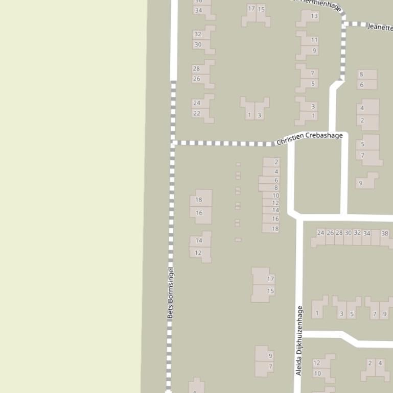 Kaart van de Bets Bormsingel.