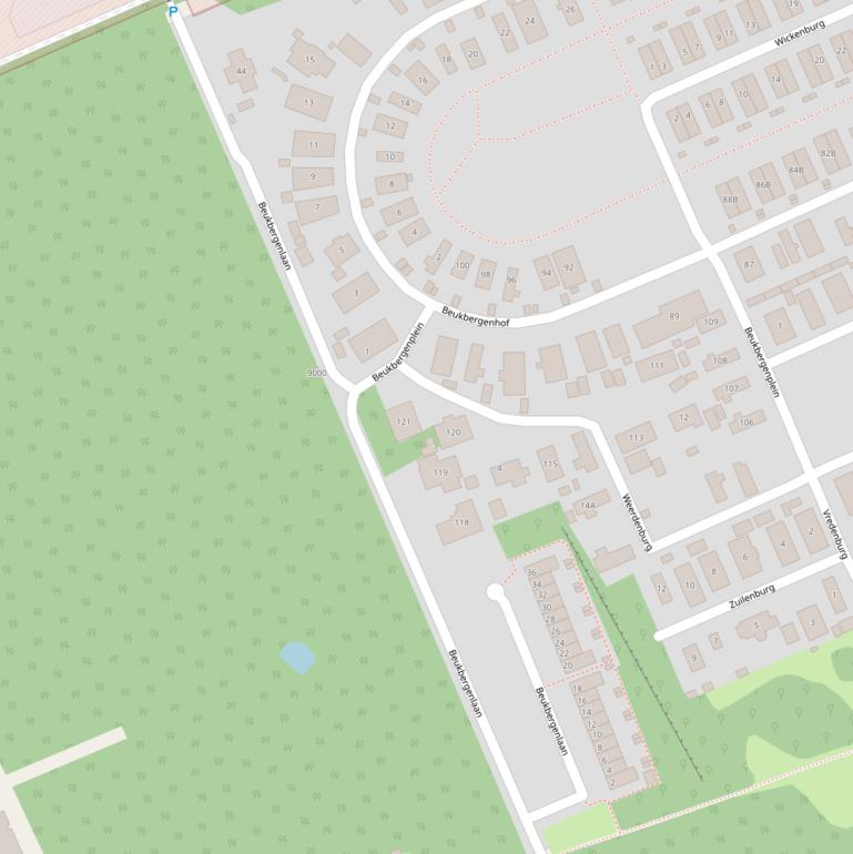 Kaart van de Beukbergenlaan.