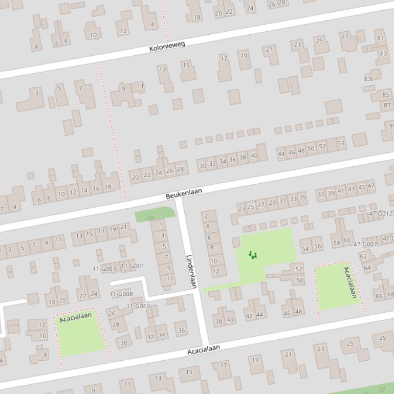 Kaart van de Beukenlaan.