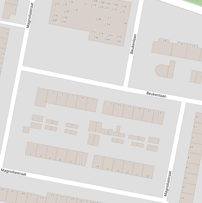 Kaart van de Beukenlaan.