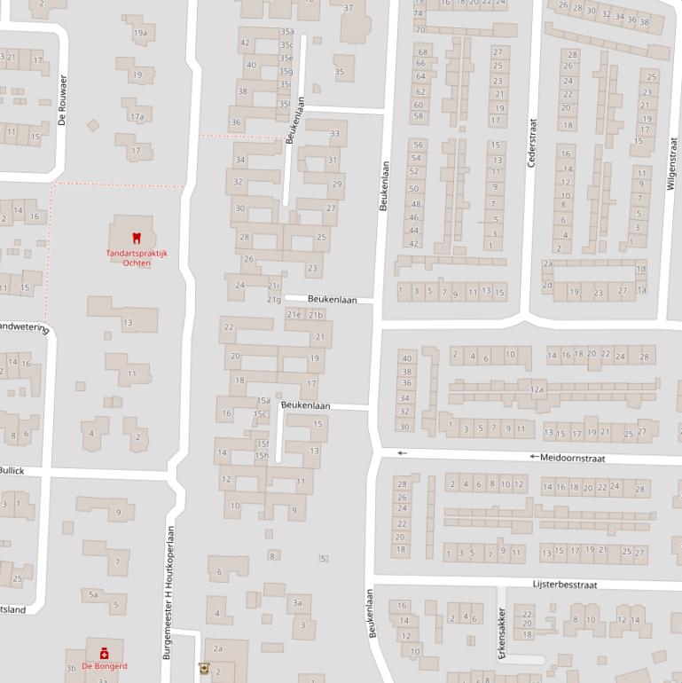 Kaart van de Beukenlaan.