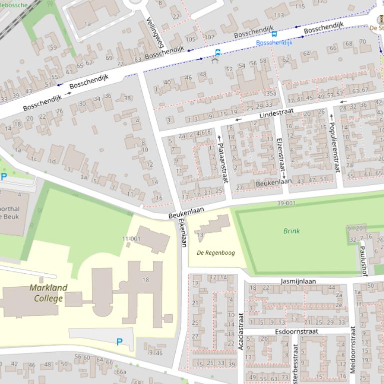 Kaart van de Beukenlaan.