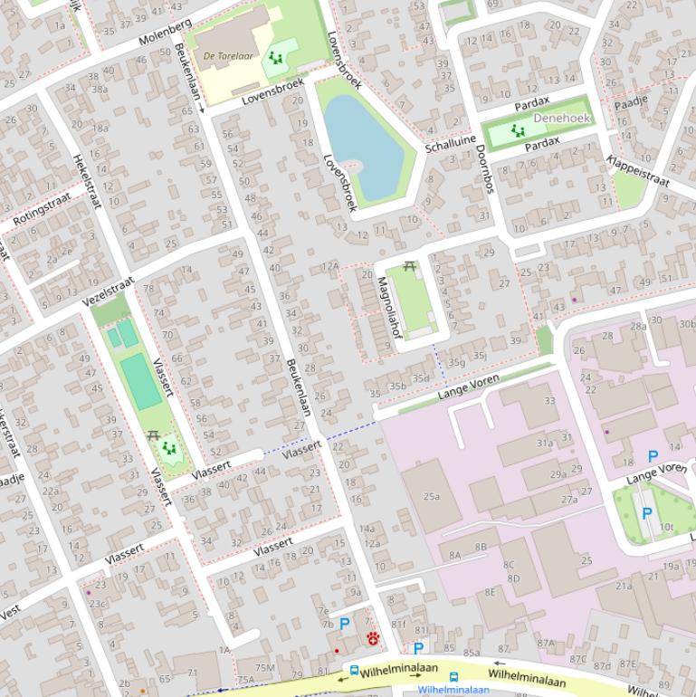 Kaart van de Beukenlaan.