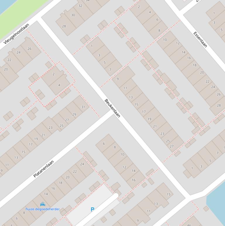 Kaart van de Beukenlaan.