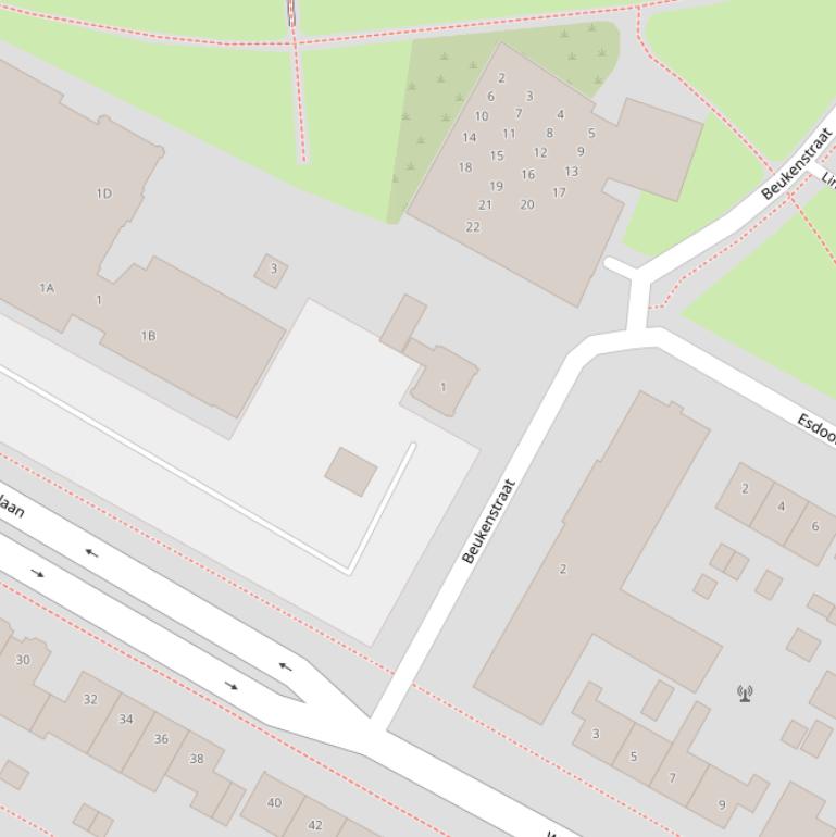 Kaart van de Beukenstraat.