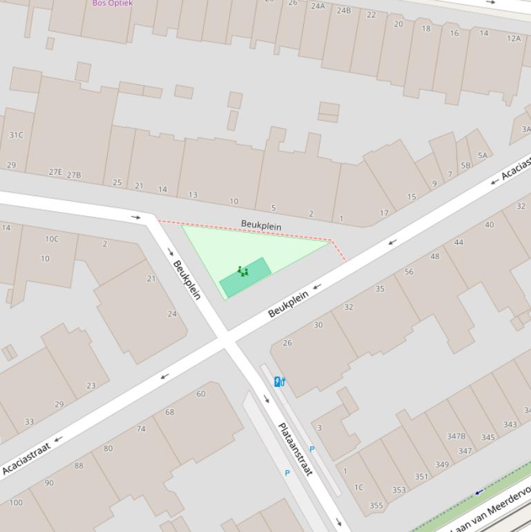 Kaart van het Beukplein.