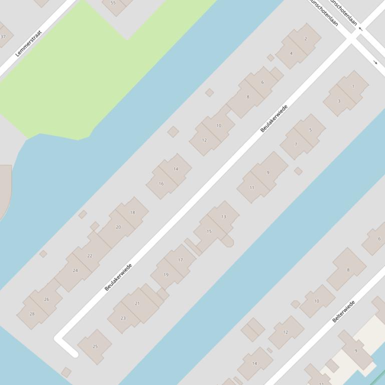 Kaart van  Beulakerwiede.