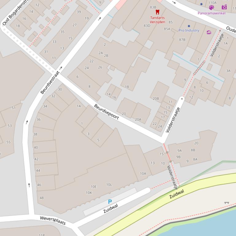 Kaart van de Beurdsepoort.