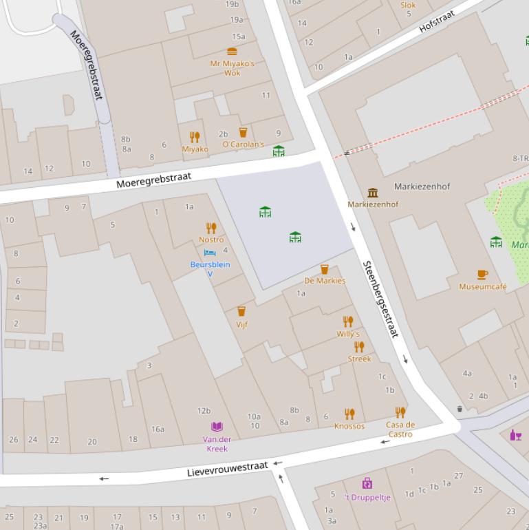 Kaart van het Beursplein.