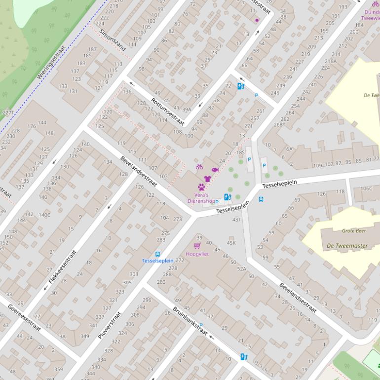 Kaart van de Bevelandsestraat.