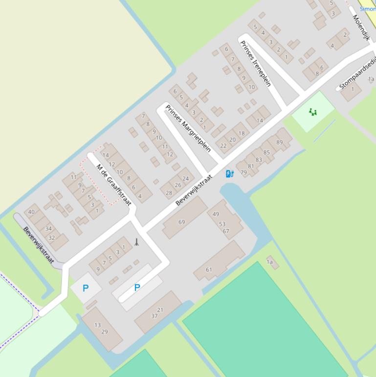 Kaart van de Beverwijkstraat.