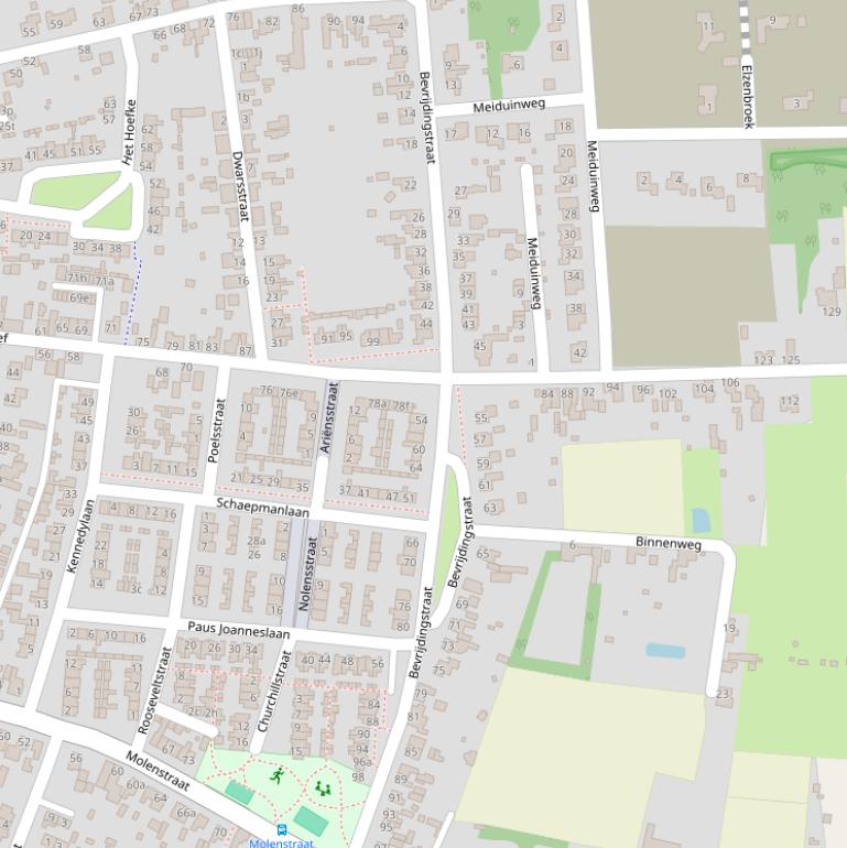 Kaart van de Bevrijdingstraat.