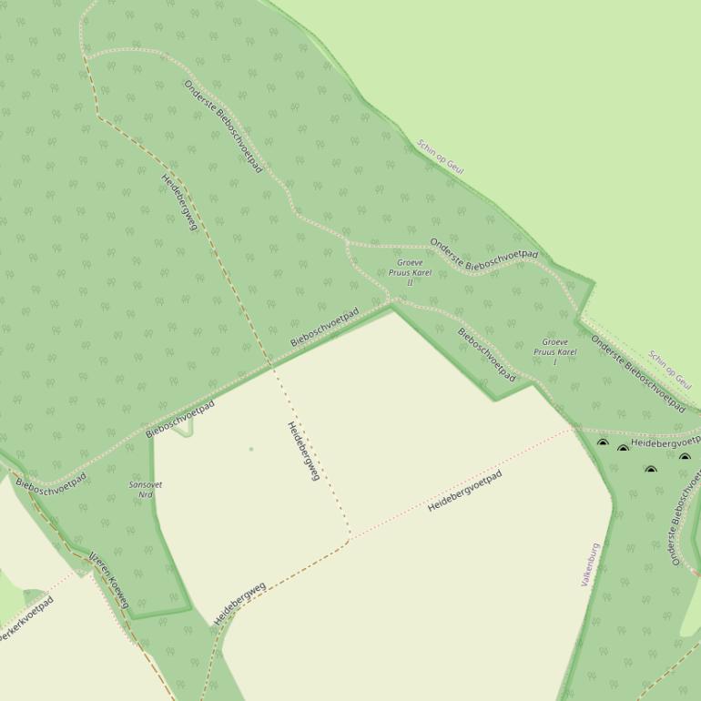 Kaart van het Bieboschvoetpad.