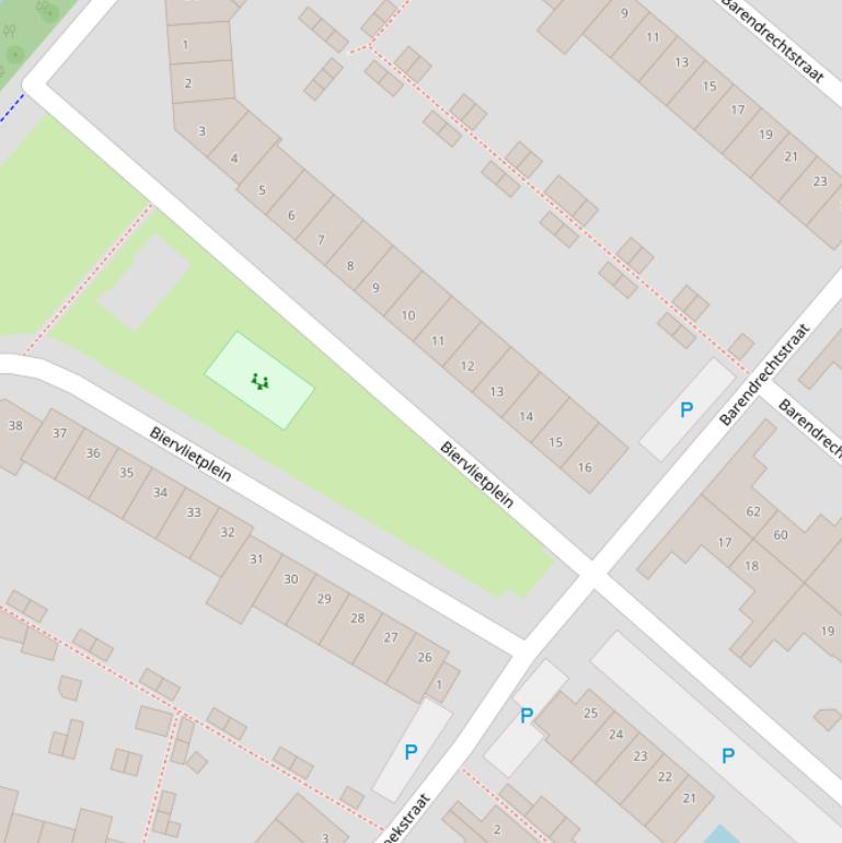 Kaart van het Biervlietplein.