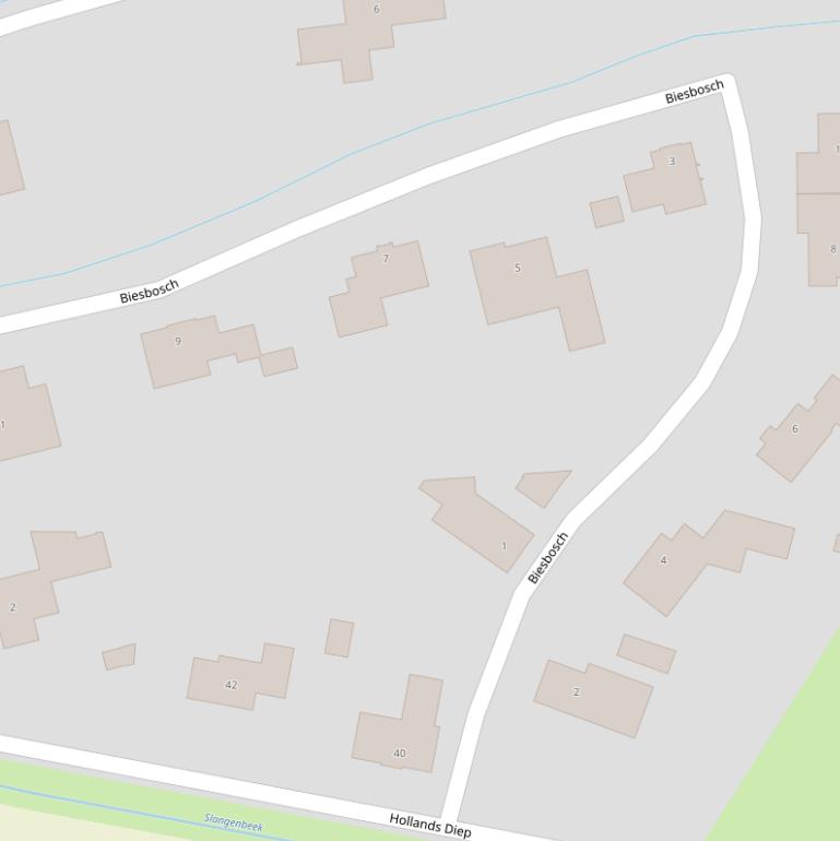 Kaart van  Biesbosch.