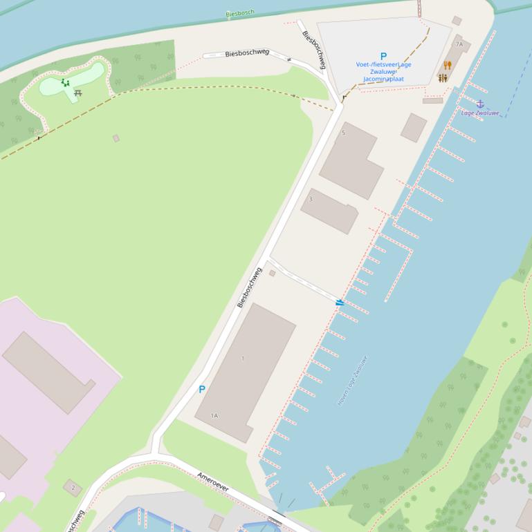 Kaart van de Biesboschweg.