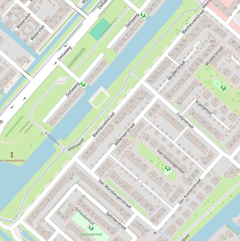 Kaart van de Biesheuvelstraat.