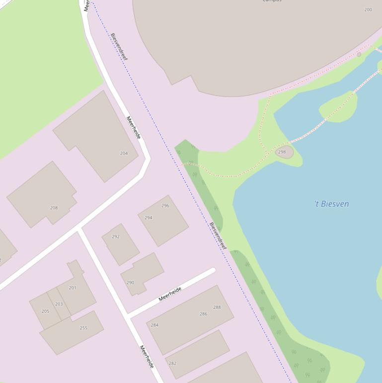 Kaart van de Biesvendreef.