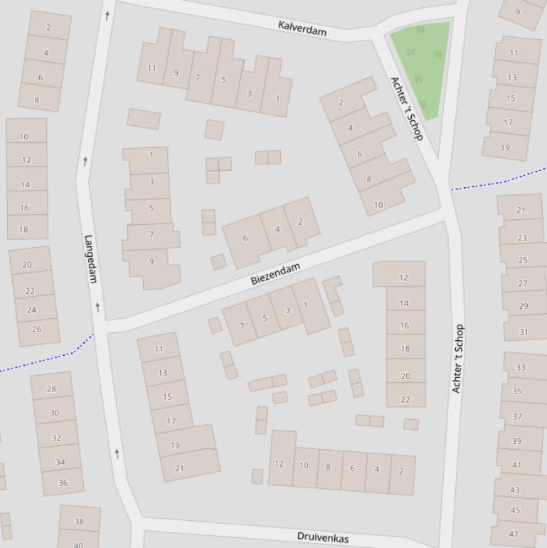 Kaart van  Biezendam.