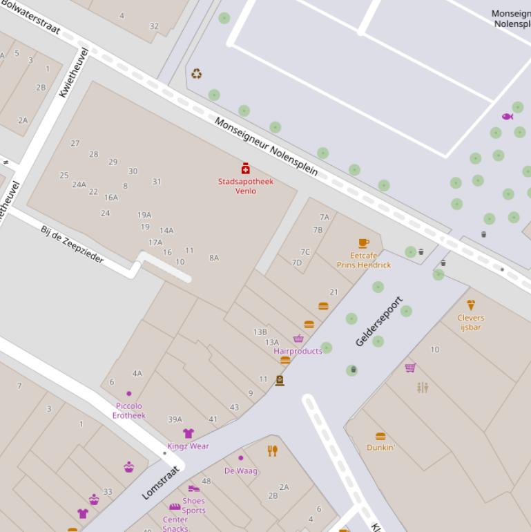 Kaart van  Bij het kruitmagazijn.