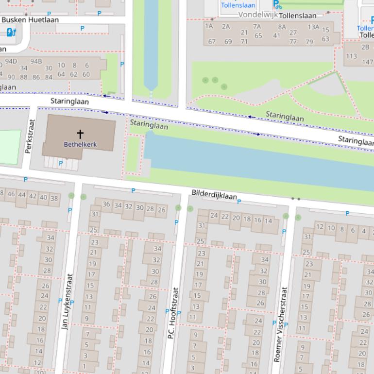 Kaart van de Bilderdijklaan.