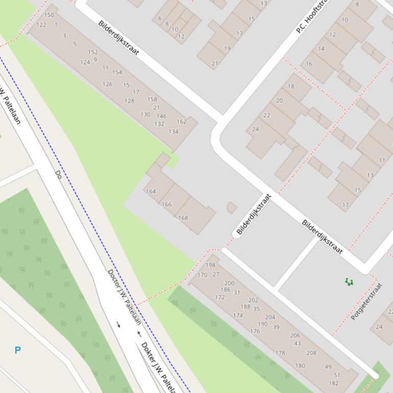 Kaart van de Bilderdijkstraat.