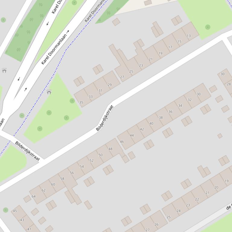 Kaart van de Bilderdijkstraat.