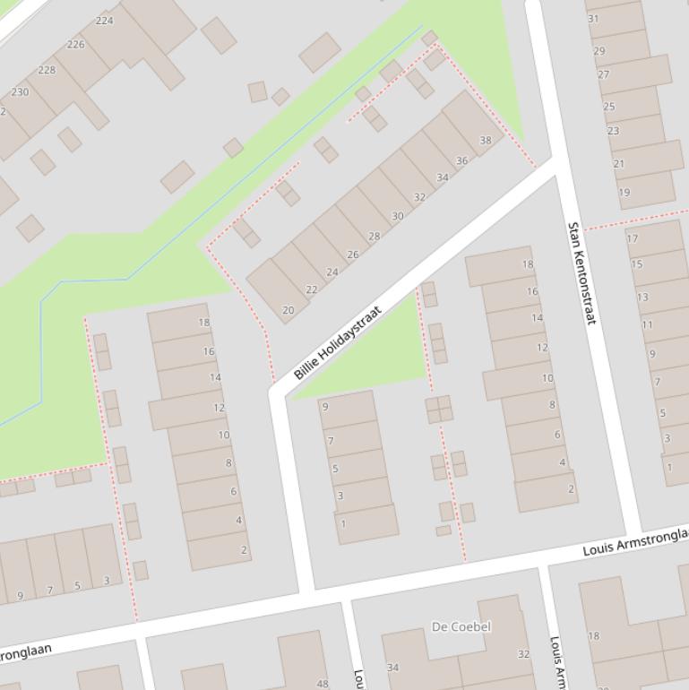 Kaart van de Billie Holidaystraat.