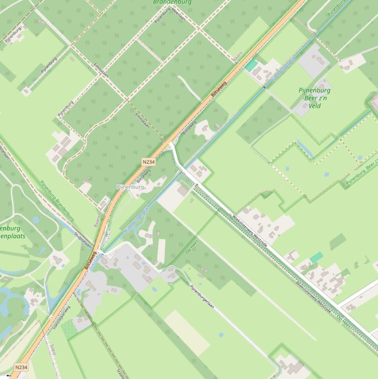 Kaart van de Biltseweg.