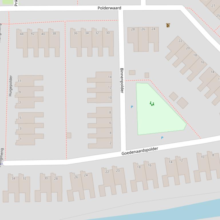 Kaart van  Binnenpolder.