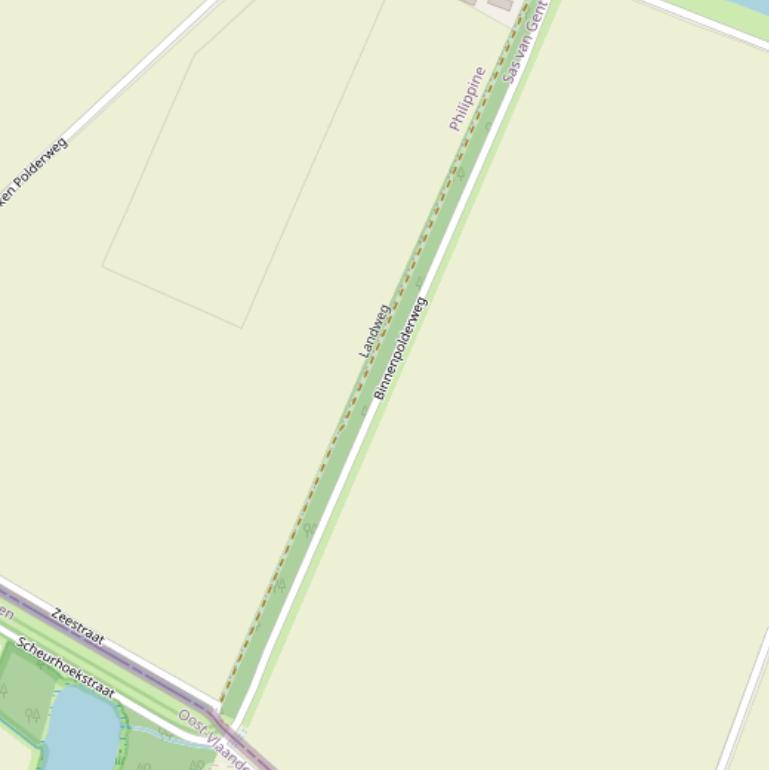 Kaart van de Binnenpolderweg.