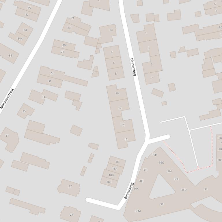 Kaart van de Binnenweg.