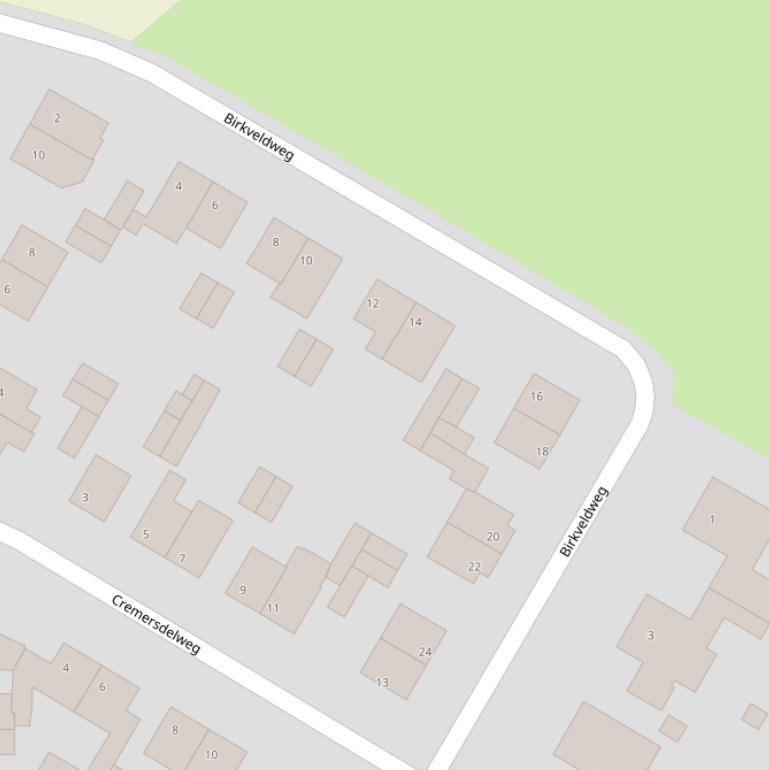 Kaart van de Birkveldweg.