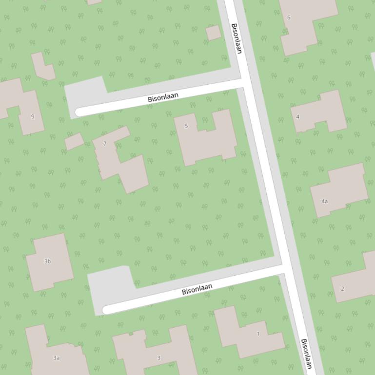 Kaart van de Bisonlaan.